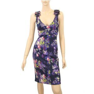 Versace Dress - Purple Psychedelic Floral Jersey Dress